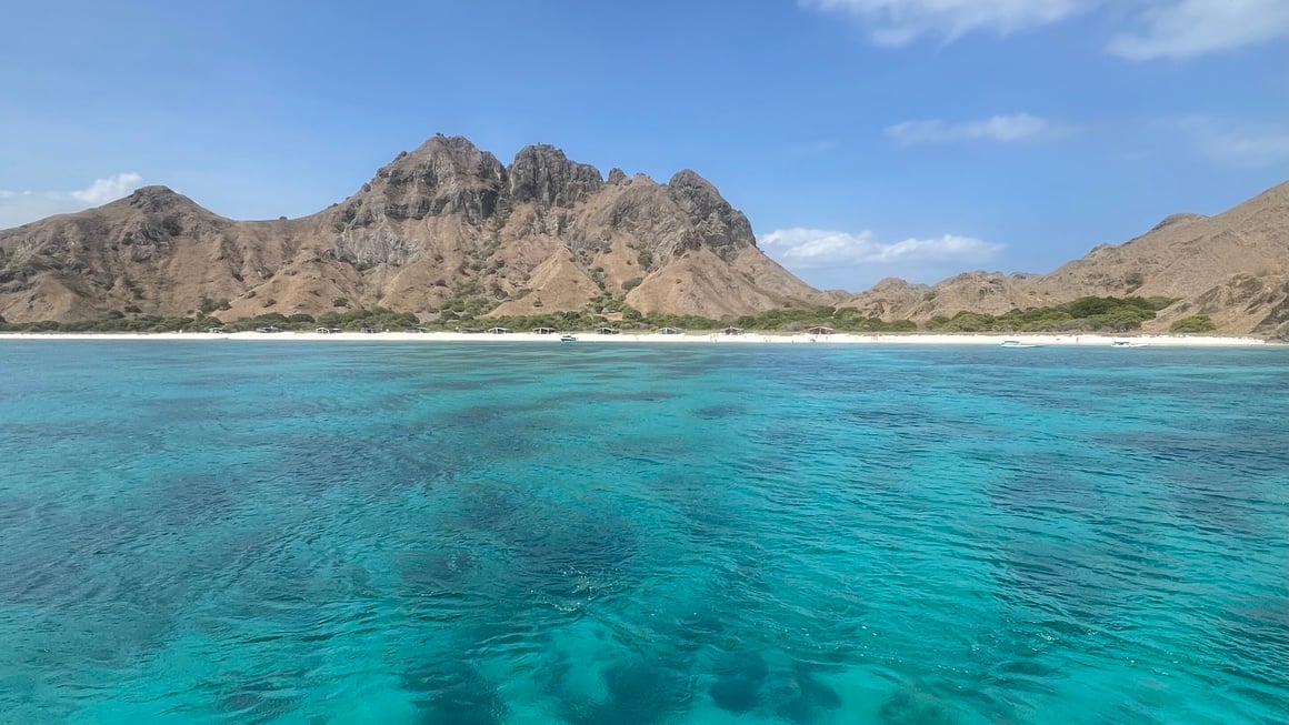 Crystal clear blue water of Komodo Island, Indonesia