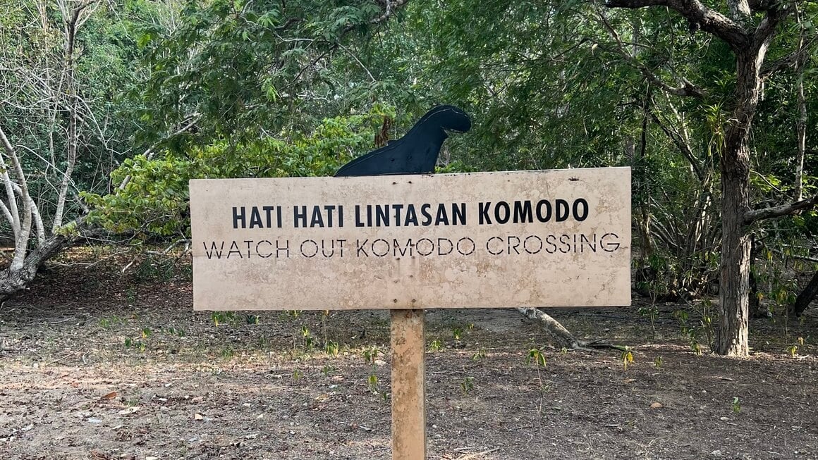 Komodo Island Komodo Dragon Crossing sign