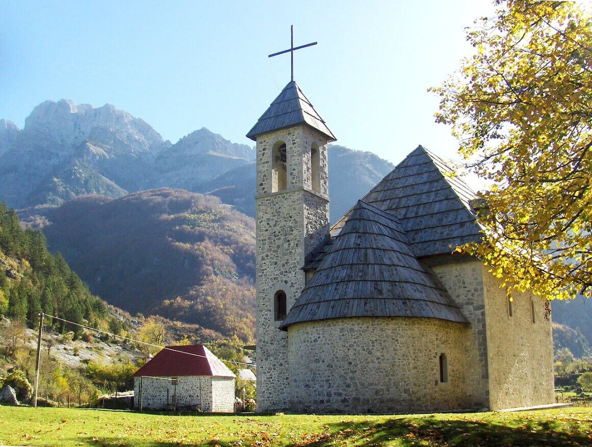 Famous Theth Church in Albania