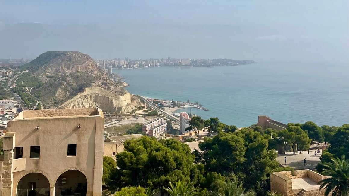 view from the castle of santa barbara alicante, spain