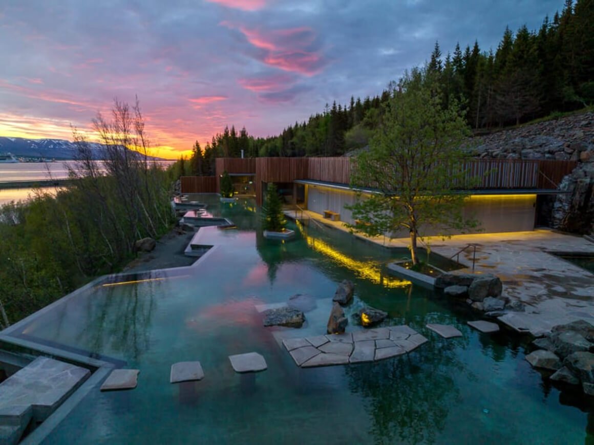 Unwind in the geothermal Forest Lagoon in Akureyri