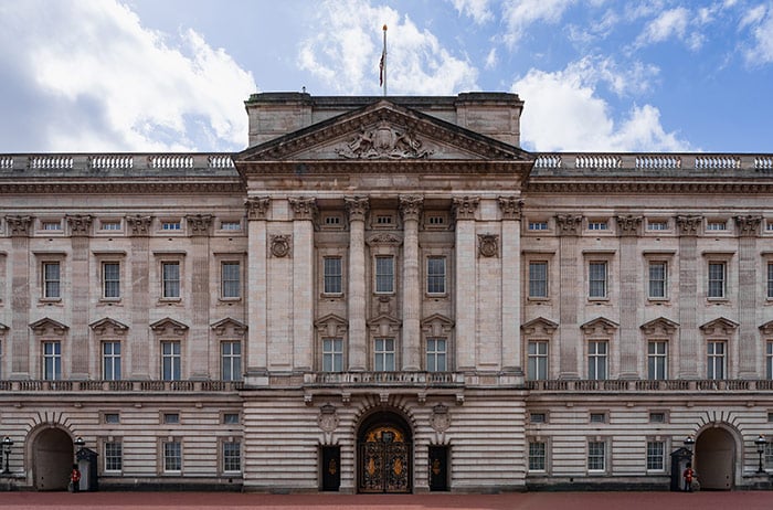 view from the front of buckingham balace, london, england