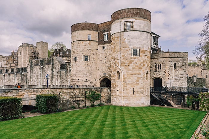 historic building and nice lawn in london, uk