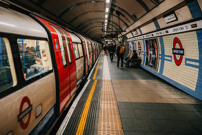 underground tube platform in london, england