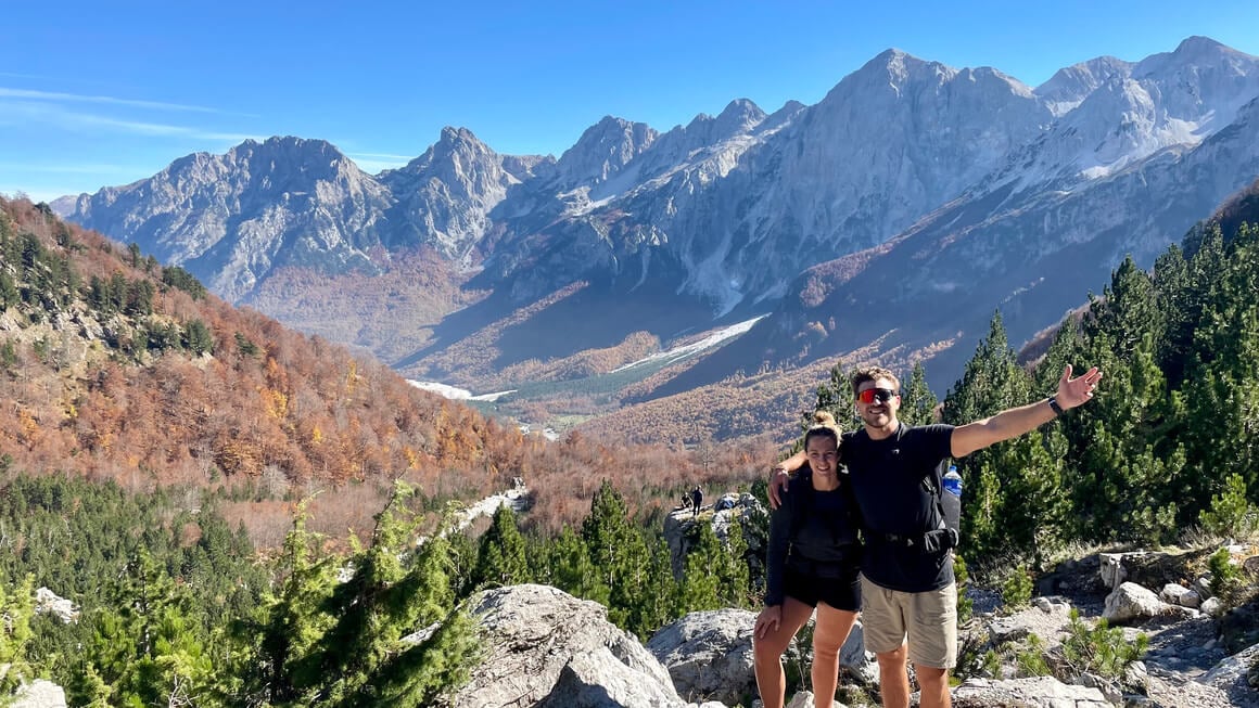 dani and harv doing the hike from valbona to theth, albania