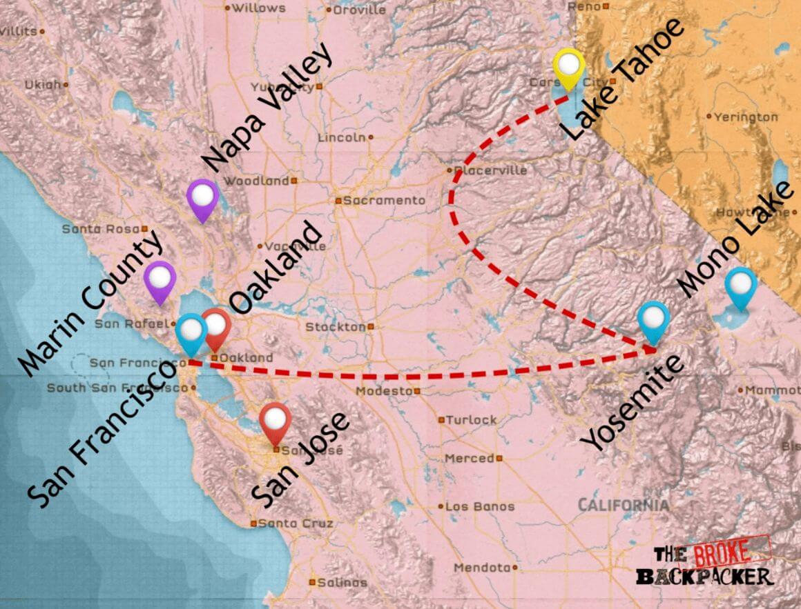 California road trip itinerary 7 days