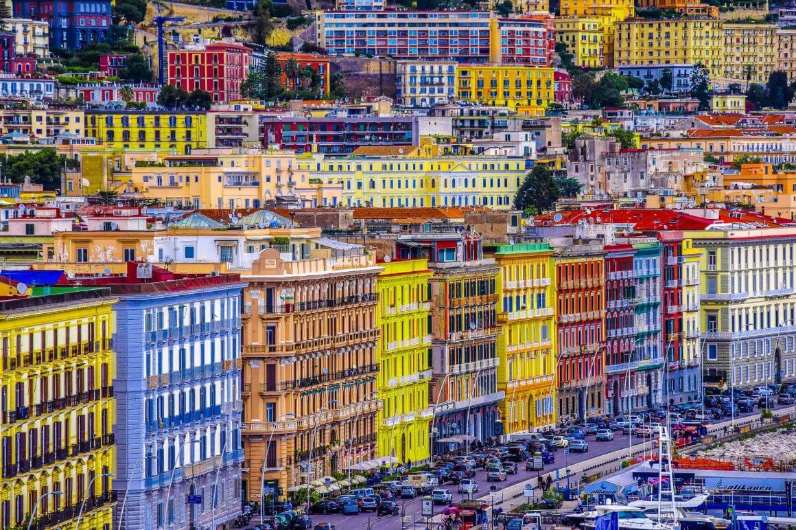 italy-naples napoli metropolitan aerial view