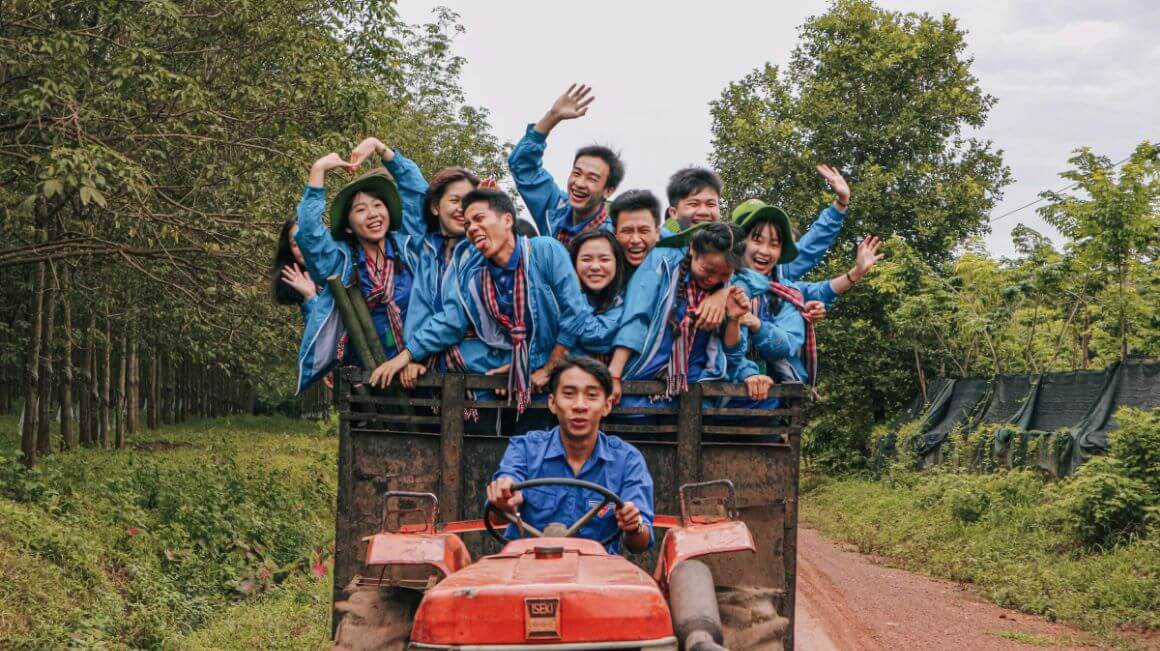 A crew of unusual tourists volunteering in Vietnam