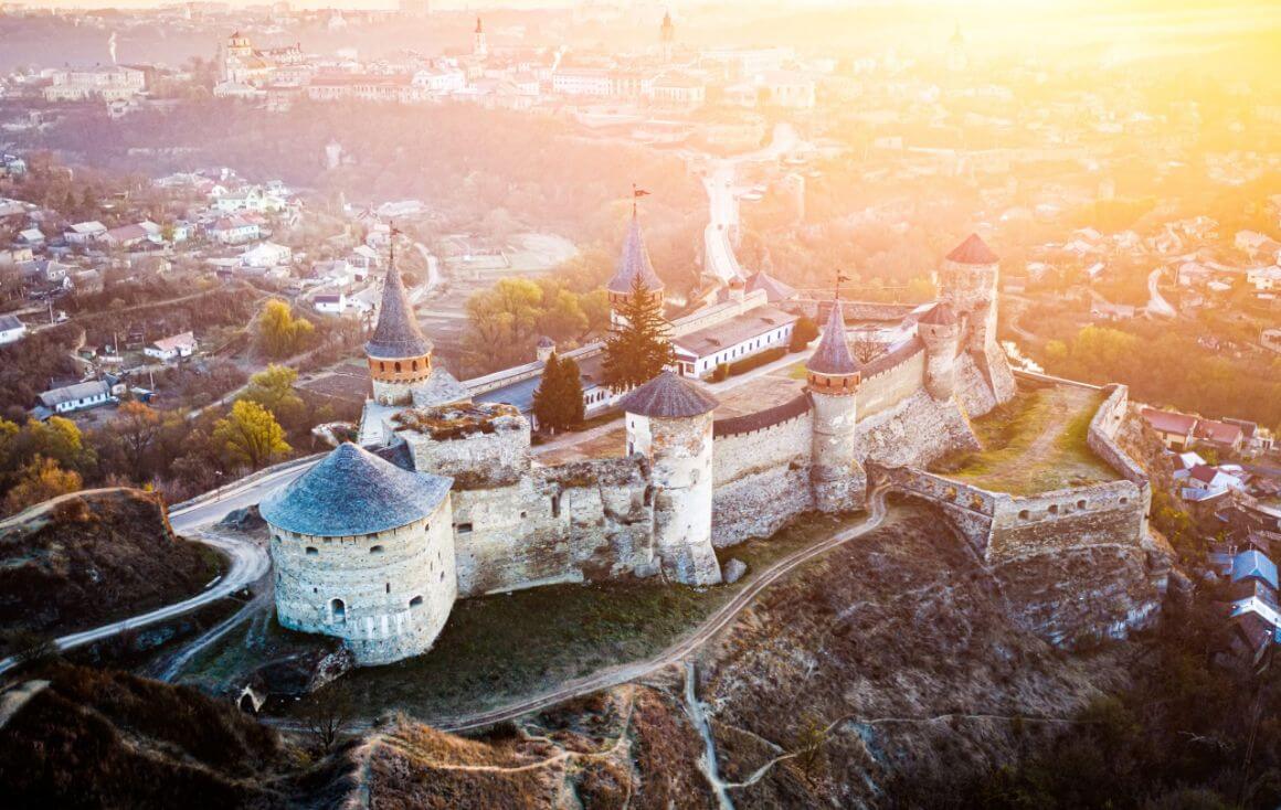 Ukraine kamianets-podilskyi fortress sunrise