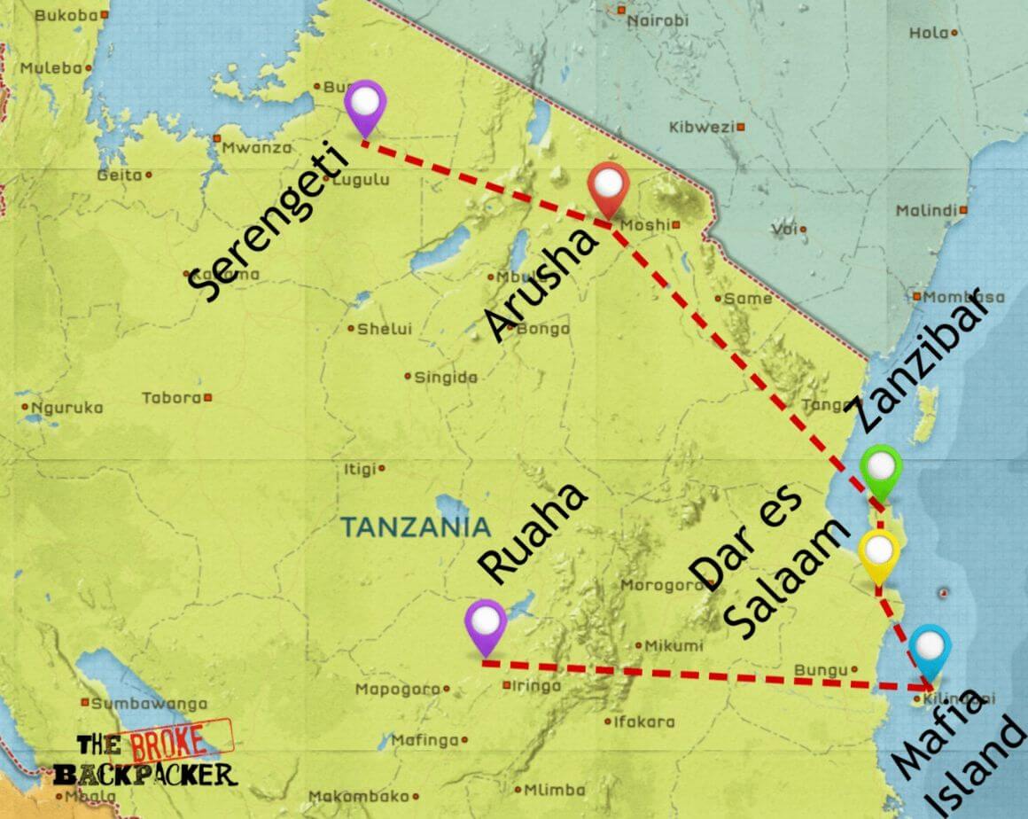 backpacking tanzania itinerary 3 weeks