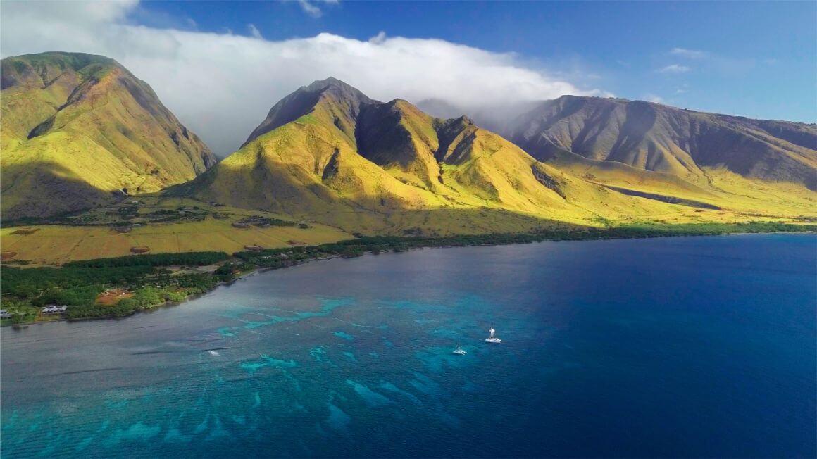 maui west coast aerial landscape