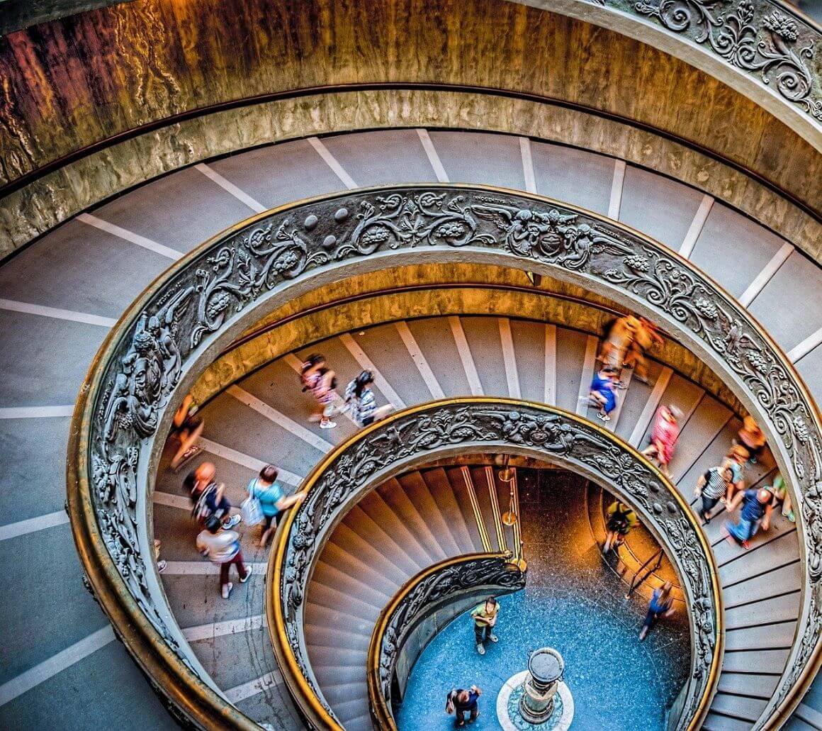 The Stairs of Vatican Museum.