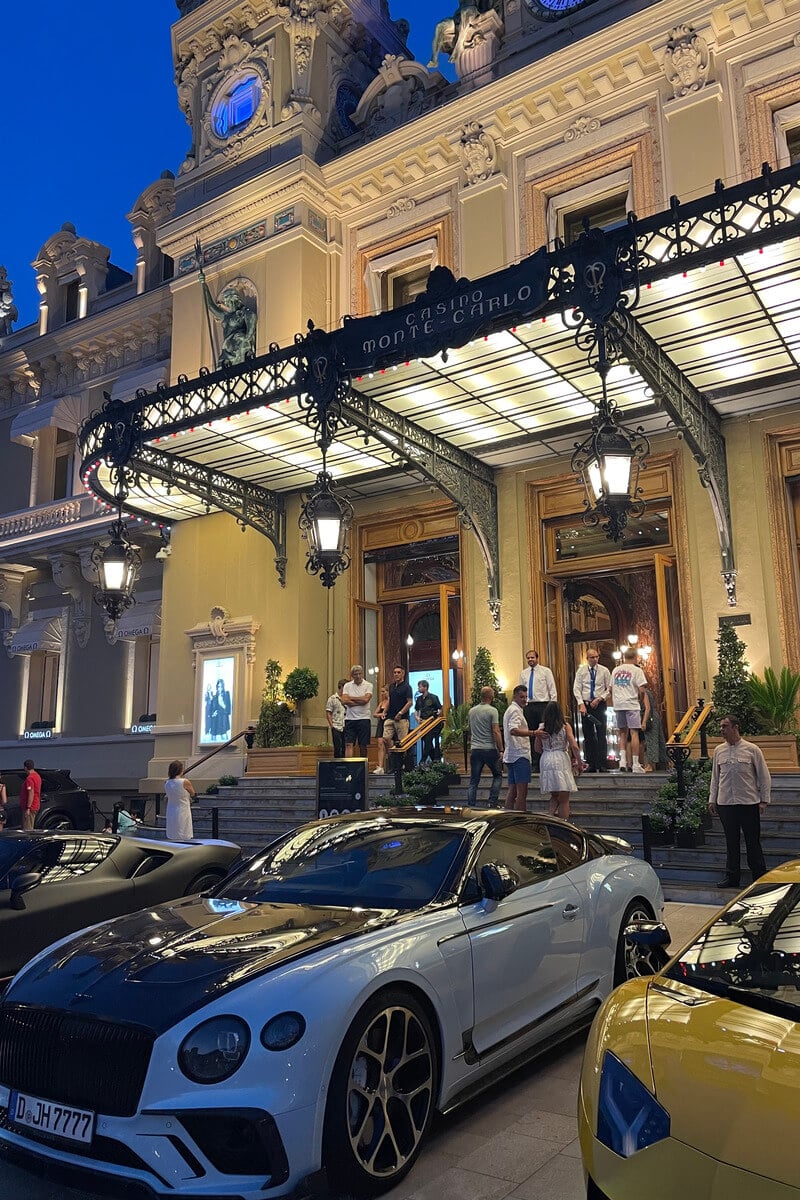 fancy cars outside the monte carlo casino, monaco