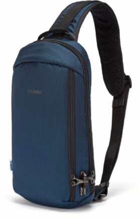 Waterfly Sling Crossbody Chest Bag: Navy Blue Slim Anti-theft Cross Body Bag  Over Shoulder Backpack Stealth Side Pack Man Woman