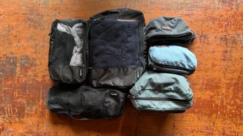 Amazon Basics Packing Cubes and Eastpak Small bags - hand luggage only