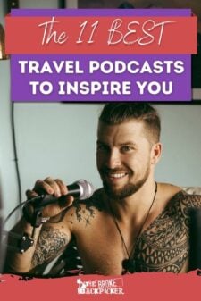 10 EPIC Travel Podcasts You NEED to Listen To Pinterest image