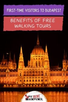 Benefits of taking free walking tours for first time visitors to Budapest Pinterest image