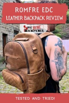 ROMFRE EDC Leather Backpack Review Pinterest image