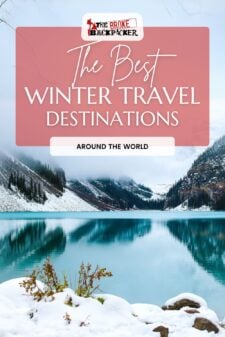 best winter travel destinations Pinterest image