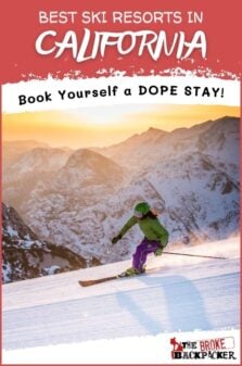 best ski resorts in California pinterest image