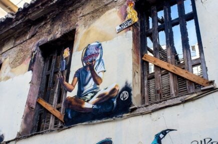 mural art in Exarchia in Athens Greece