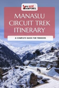 Manaslu circuit trek itinerary